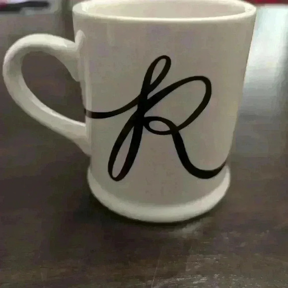 Indigo R Initial  Mug + Marble Coasters - new - Picture 2 of 3